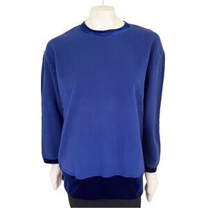 VTG GANTOS Velvet Trimmed Sweatshirt in Royal Blue SZ XL